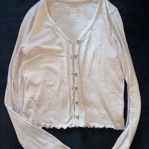 American Eagle light pink cropped cardigan size XS